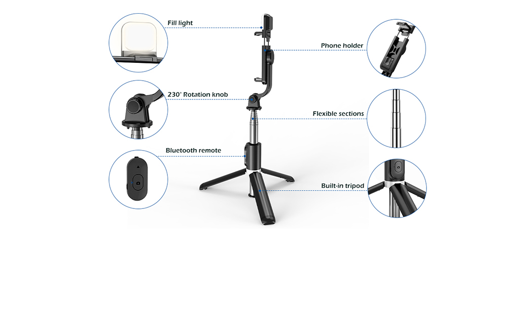 R1S Selfie Stick Mini LED Fill Light